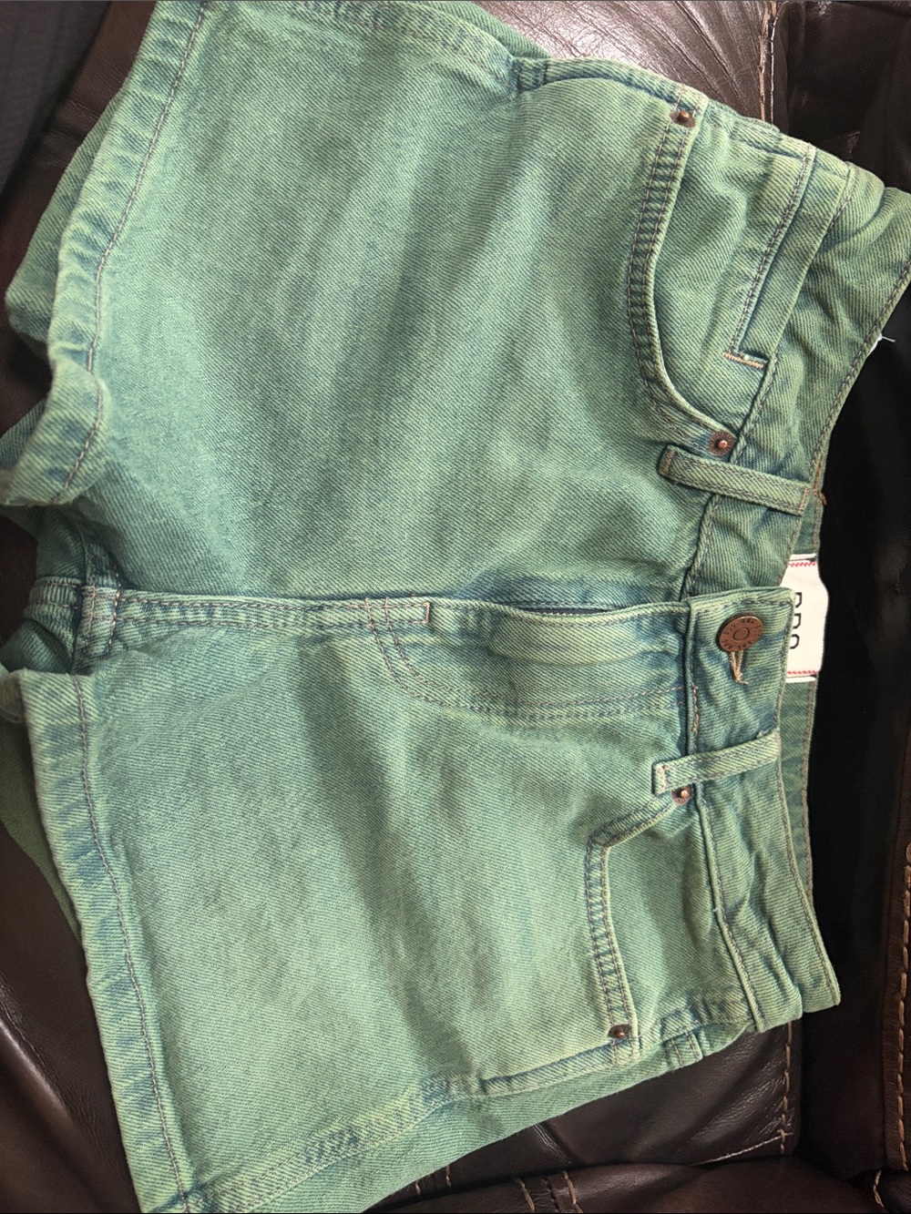 BDG Green Denim Shorts - size 24